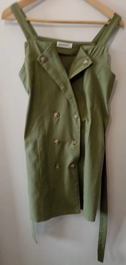 Vestido Sahariano Verde Oliva 100% Algodão – T.36 (P) – photo 3